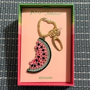 NEW | Betsey Johnson | Crystal Watermelon Bag Charm / Key Chain